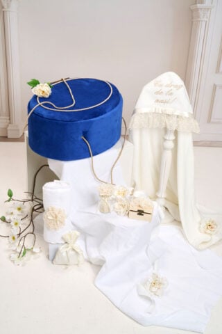 Pachet Botez Fete Cufar Buretat Oval Albastru Trusou