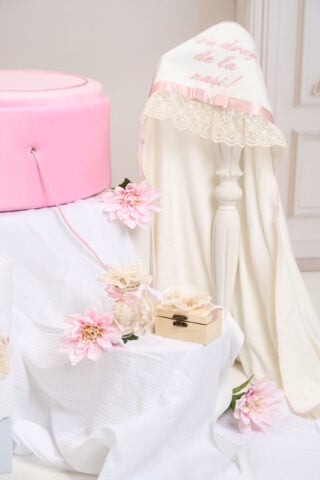 Pachet Botez Fete Cufar Buretat Oval Roz Trusou