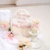 Trusou De Botez Cufar Cu Aripi Roz Mariposa