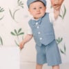 Costum De Botez Baieti Vara Amos Bleu 3