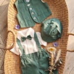Costum botez Amos - verde olive
