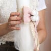 Lumanare De Botez Botez Baieti Cu Tull Funda Flori Bumbac Roz 3