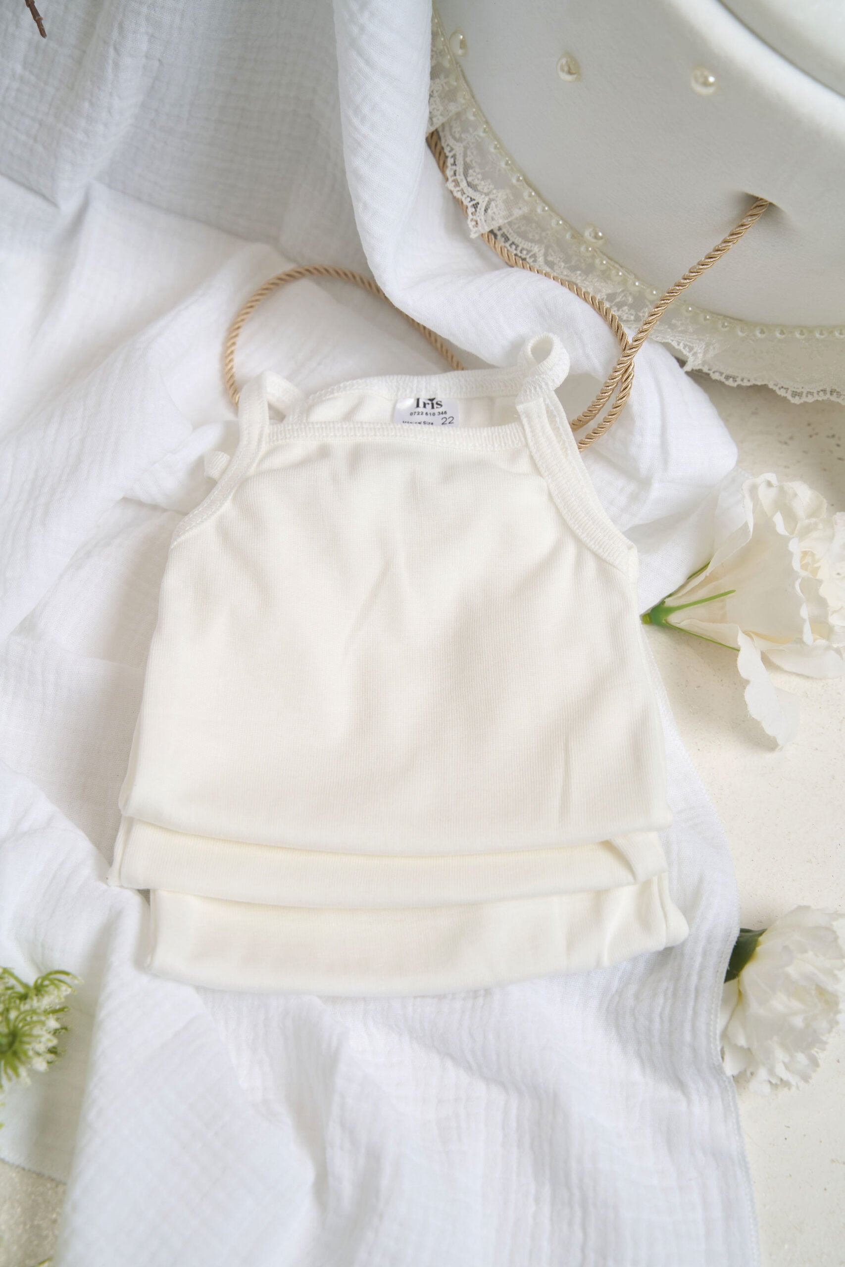 Set complet botez (trusou) - Claire - alb (mânecă scurtă) 16 Set complet botez (trusou) - Claire - alb (mânecă scurtă) - imagine 16