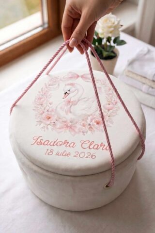 Cufăr Trusou botez Lebădă - Cufăr buretat