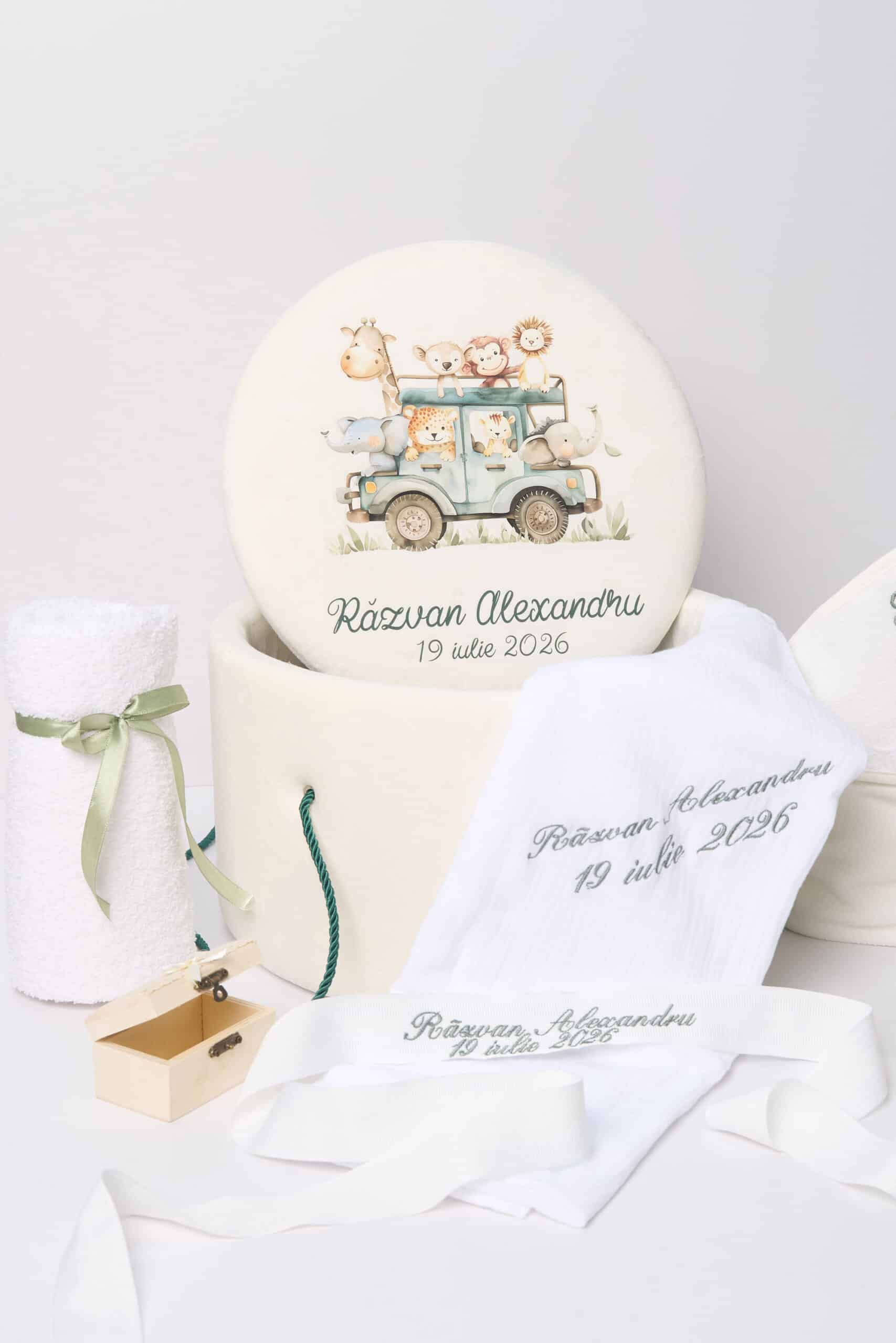 Pachet botez -20% REDUCERE – Cufăr Safari buretat + Trusou PureBebe 3 Pachet botez -20% REDUCERE – Cufăr Safari buretat + Trusou PureBebe - imagine 3