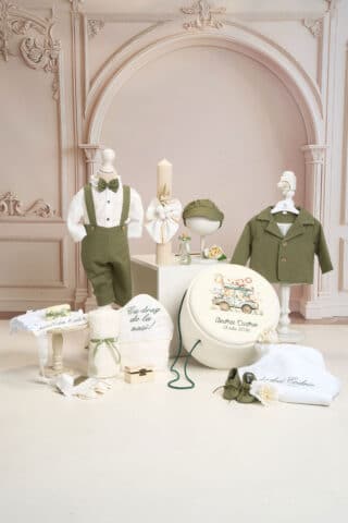 Set complet botez (trusou) - Dan - verde olive