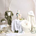 Set complet botez (trusou) - Dan - verde olive - Varianta 2
