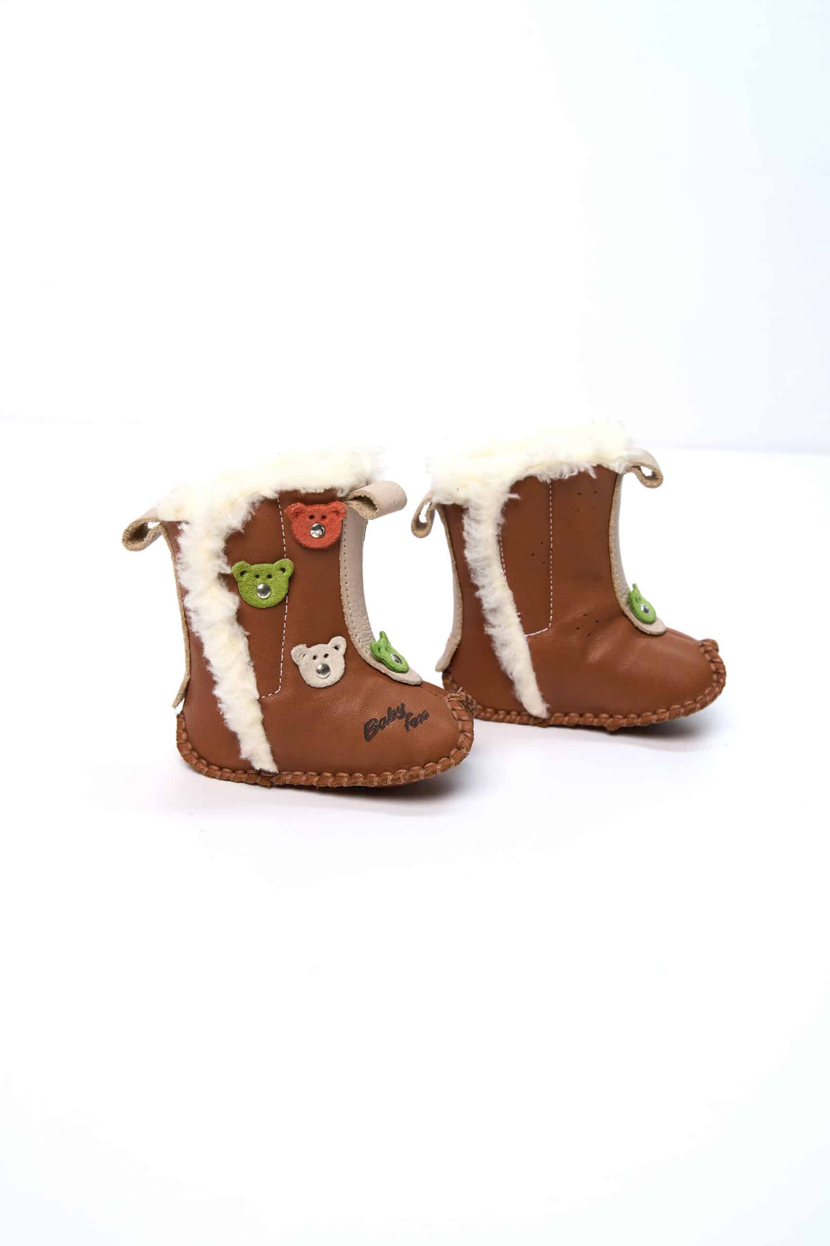 Ghetuțe bebeluși Apaș - Cognac și Ursuleți Multicolor 1 Ghetuțe bebeluși Apaș - Cognac și Ursuleți Multicolor