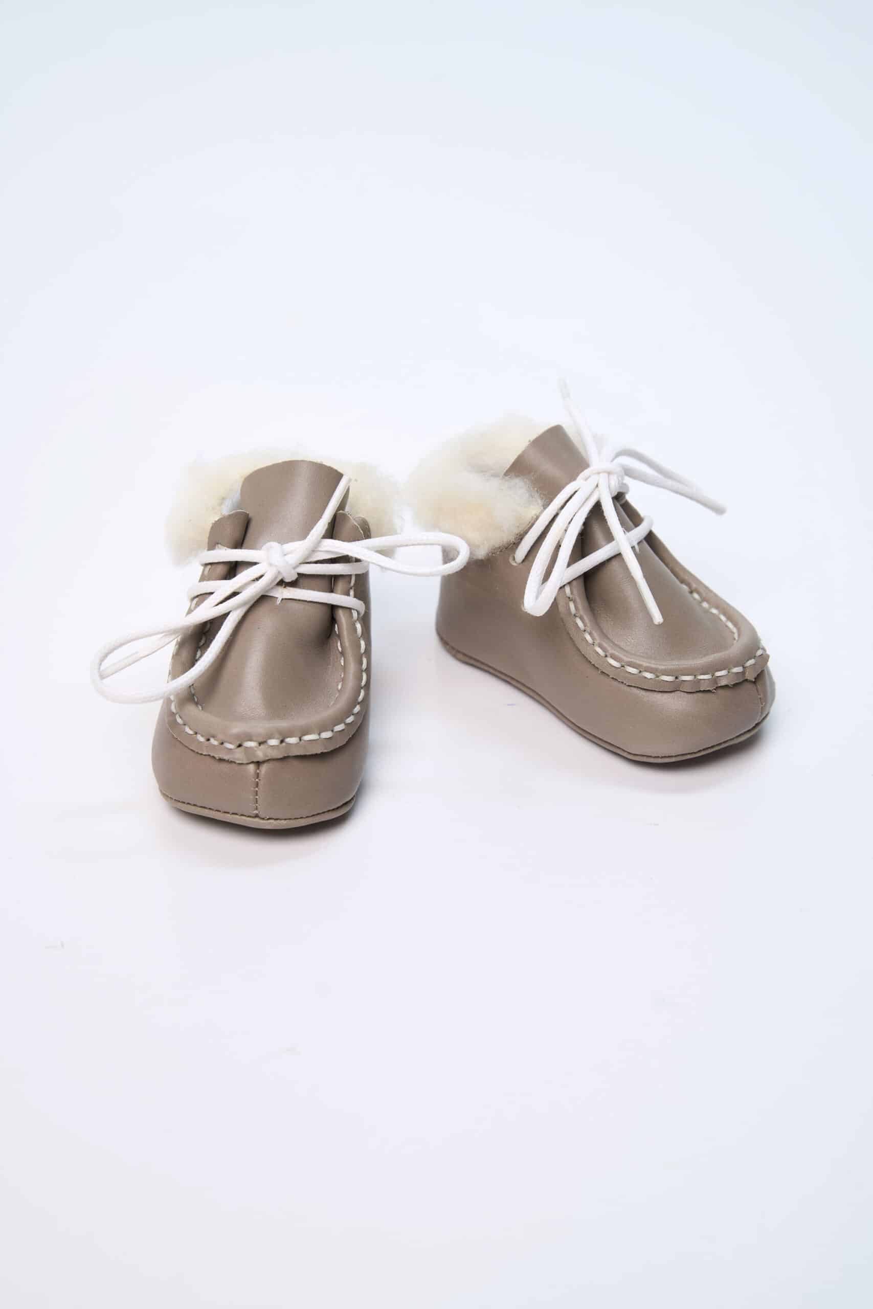 Mocasini piele naturală cu blăniță - Grej 3 Mocasini piele naturală cu blăniță - Grej - imagine 3