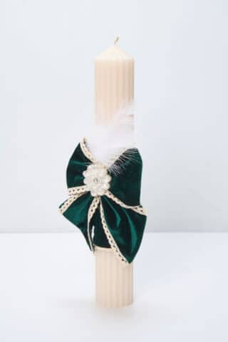 lumanare-botez-funda-catifea-verde