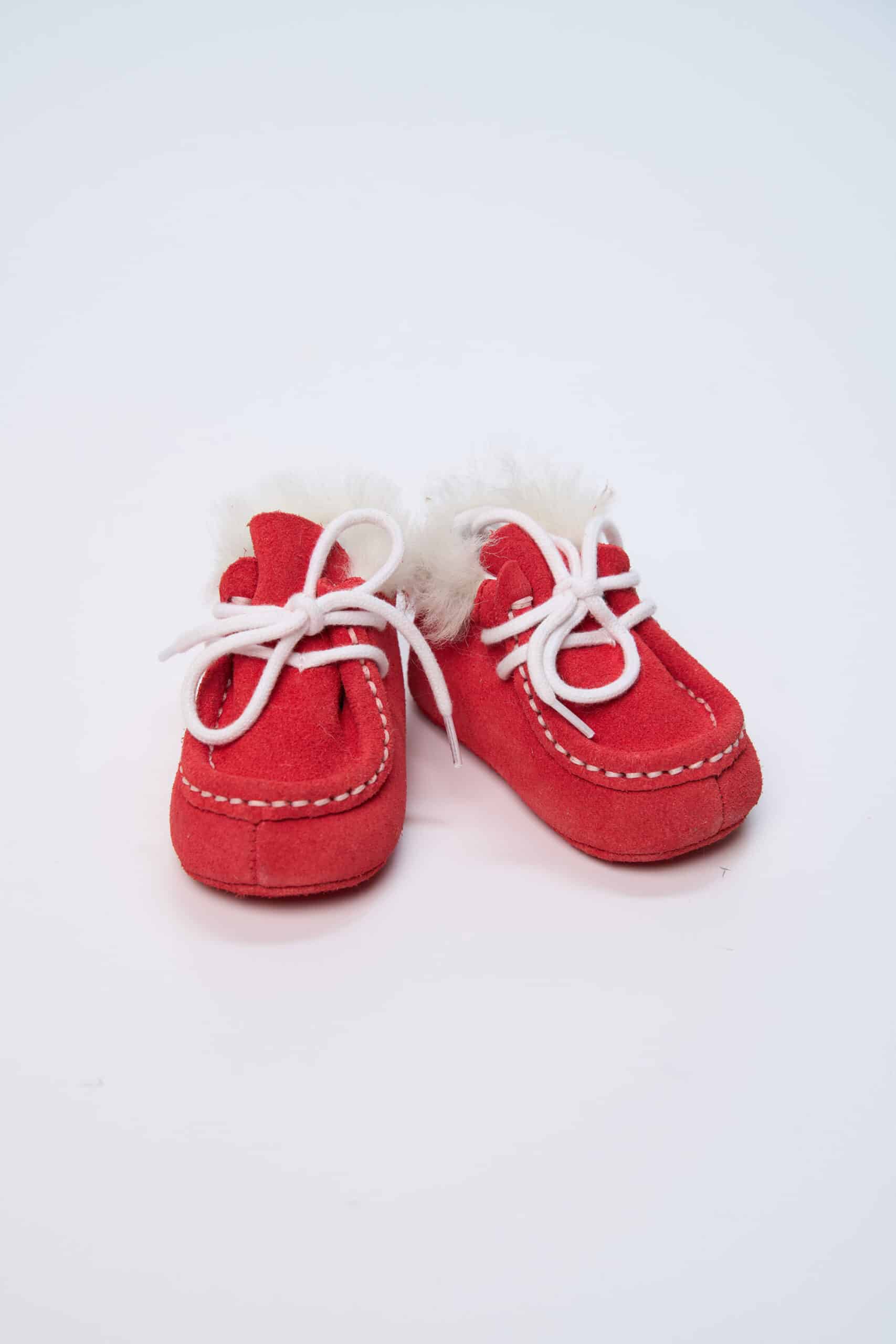 Mocasini piele naturală cu blăniță - Roșu Mac 3 Mocasini piele naturală cu blăniță - Roșu Mac - imagine 3