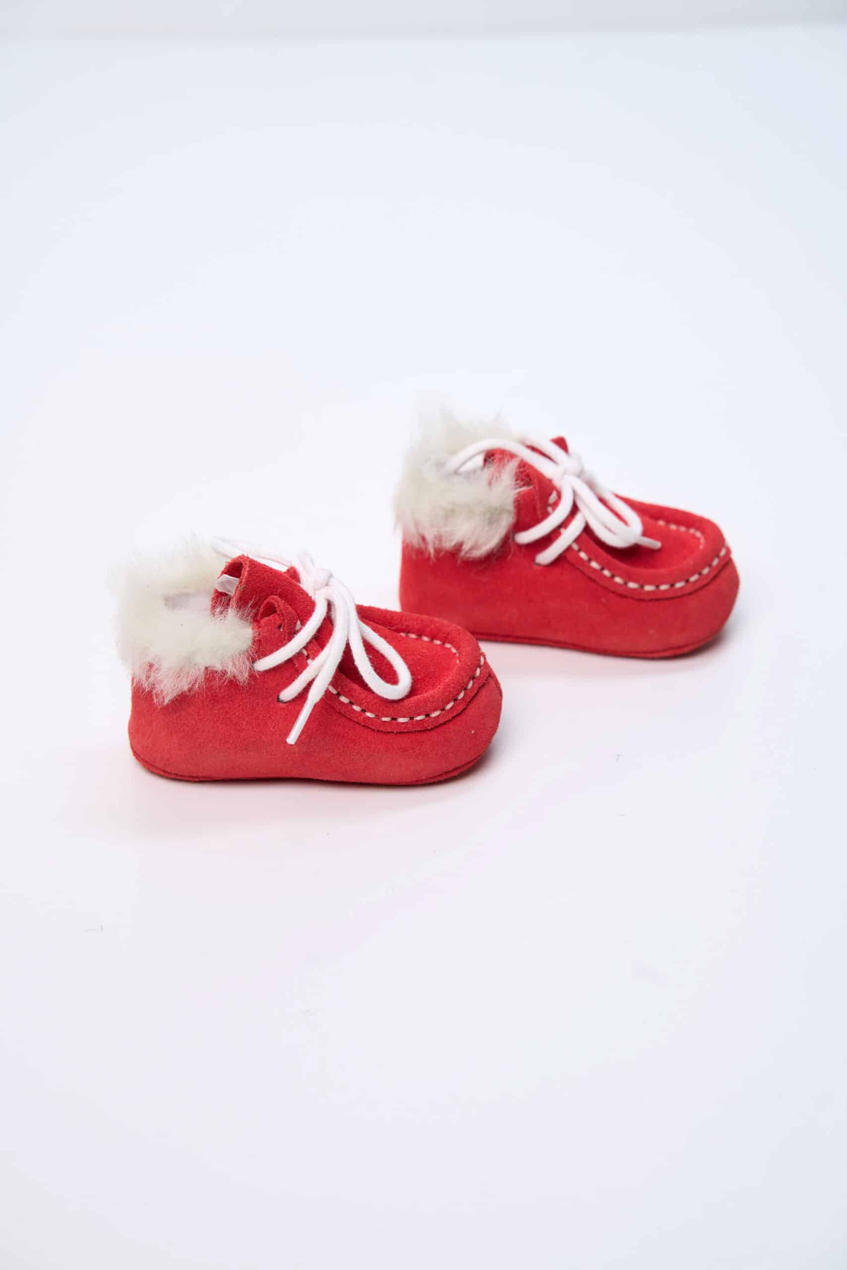 Mocasini piele naturală cu blăniță - Roșu Mac 1 Mocasini piele naturală cu blăniță - Roșu Mac