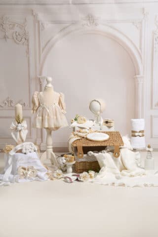 Set complet botez (trusou) - Ivy - ivoire (mânecă lungă)
