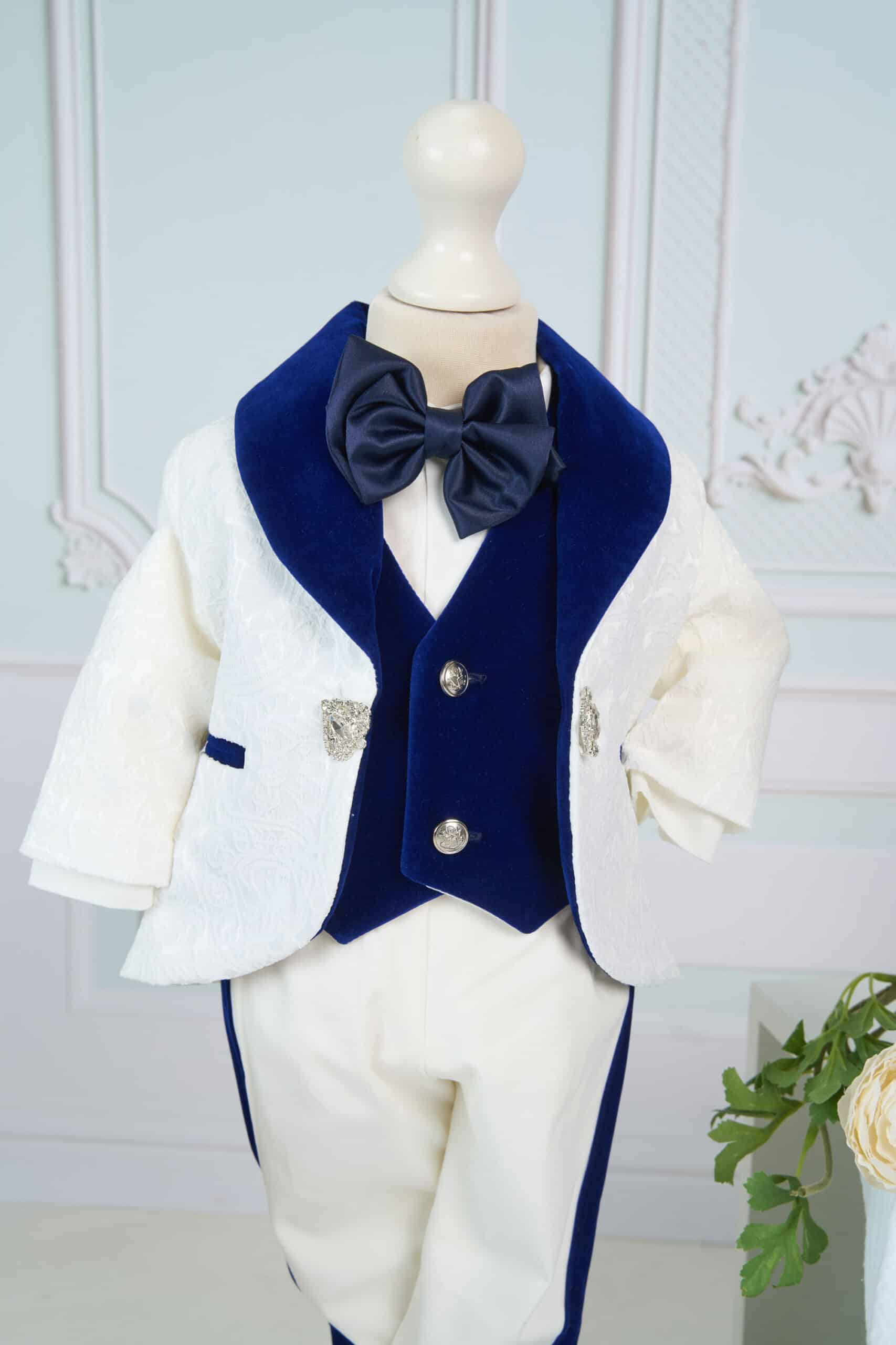 Set complet botez cufar buretat (trusou) - Enzo - bleumarin 9 Set complet botez cufar buretat (trusou) - Enzo - bleumarin - imagine 9
