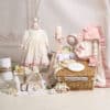 Set complet botez (trusou) - Petit Coeur - ivoire/roz (mânecă lungă)