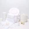 Pachet botez -20% REDUCERE - Cufăr Sapphire Color buretat + Trusou PureBebe - ivoire