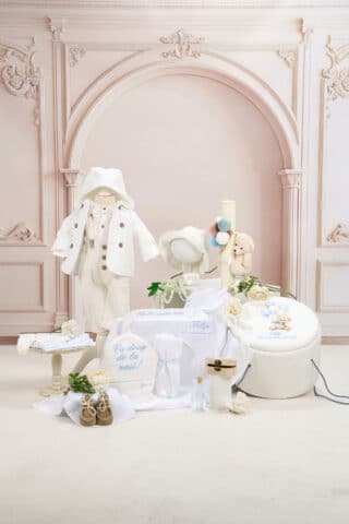 Set complet botez (trusou) - Explorator cu jachetă - ivoire