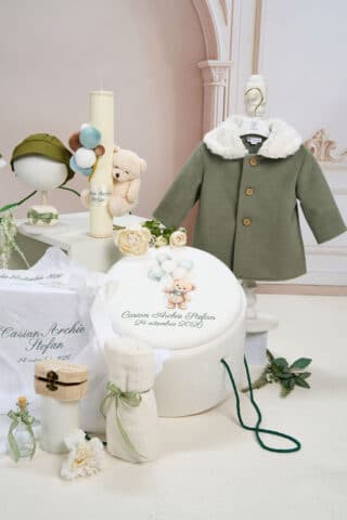 trusou complet botez dan cu jacheta olive 4